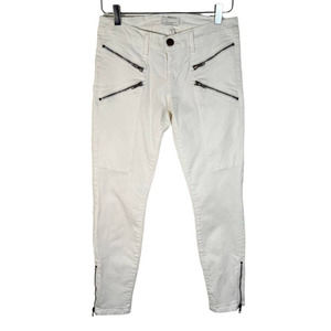 Current Elliot Women's Multi Zip Stiletto Skinny Jeans 28 White Ankle Zip